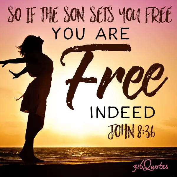So if the Son sets you free, you are free indeed - John 8:26