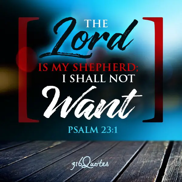 The Lord is my shepherd, I shall not want - Psalm 23:1